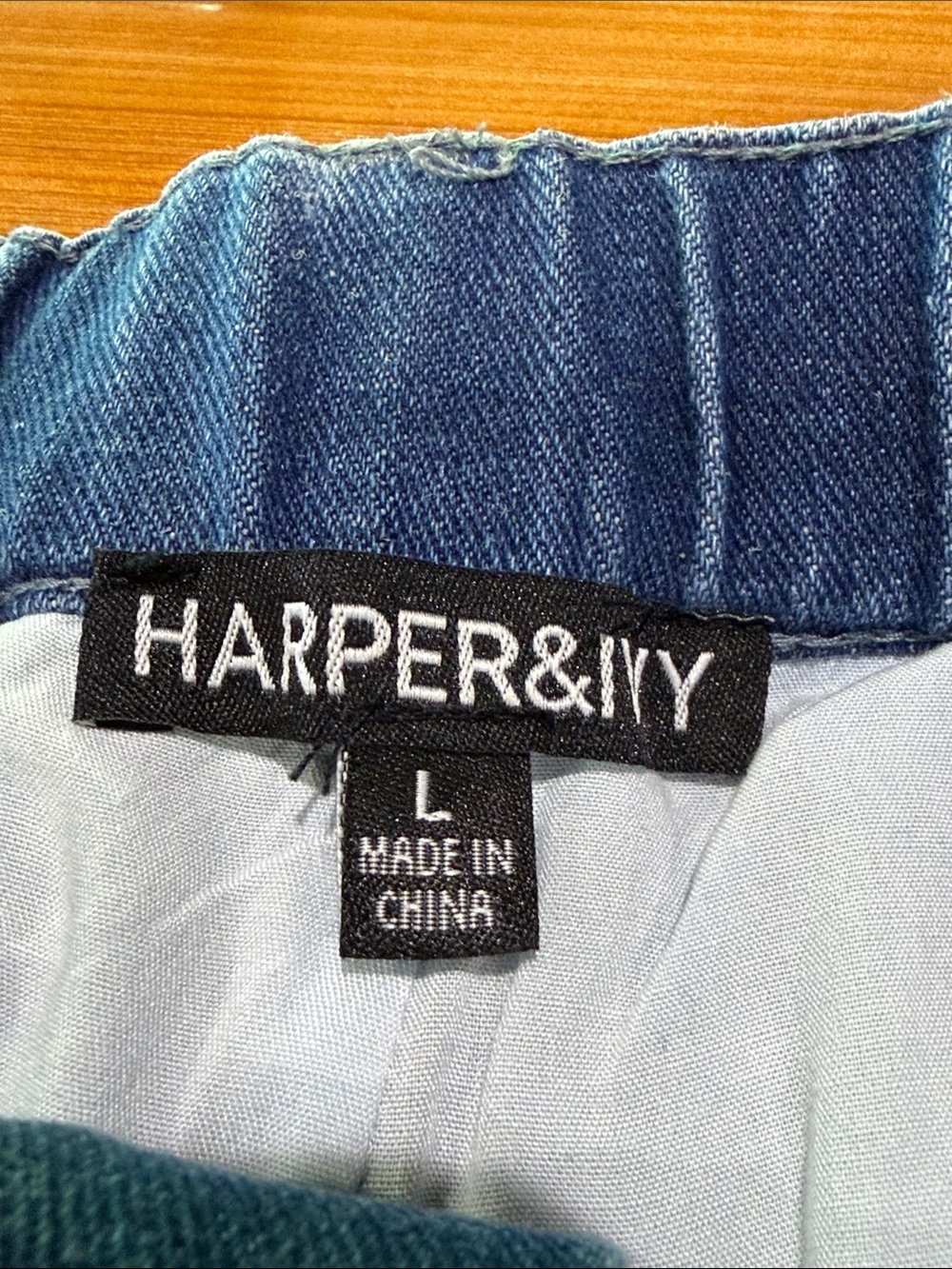 Harper & Ivy Light Blue Denim Pleated Skater Skirt/skort - Picture 2 of 4